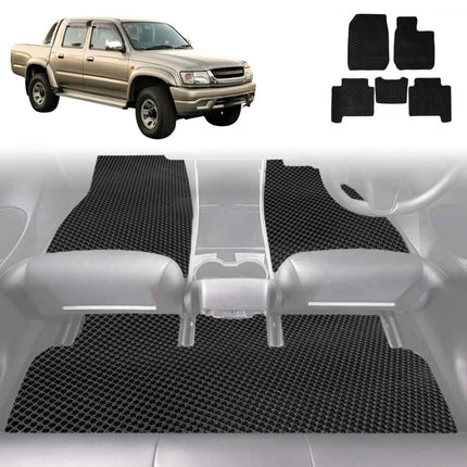 6D Diamond Car Floor Mats for Toyota Hilux Double Cab 1997 - 2005 - Custom-Fit Carpet Liner