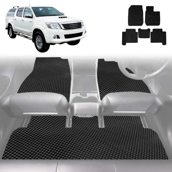 6D Diamond Car Floor Mats for Toyota Hilux Double Cab 2005 - 2015 - Custom-Fit Carpet Liner