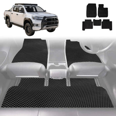 6D Diamond Car Floor Mats for Toyota Hilux Double Cab 2015 - Current - Custom-Fit Carpet Liner