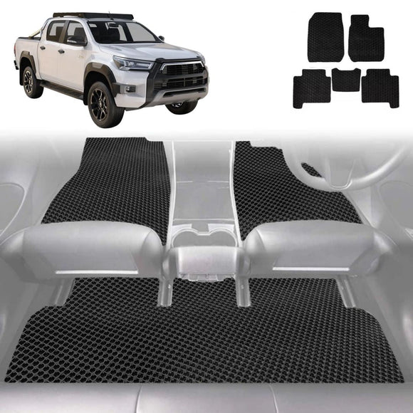 6D Diamond Car Floor Mats for Toyota Hilux Double Cab 2015 - Current - Custom-Fit Carpet Liner