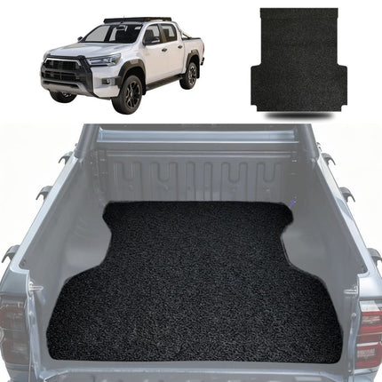 Honeycomb UTE Tub Mat Tray Liner for Toyota Hilux Double Cab 2015 - Current - Black & Grey