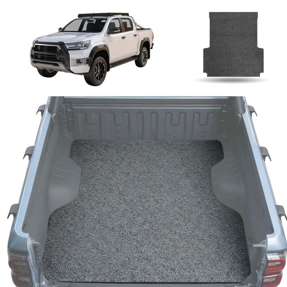 Honeycomb UTE Tub Mat Tray Liner for Toyota Hilux Double Cab 2015 - Current - Black & Grey
