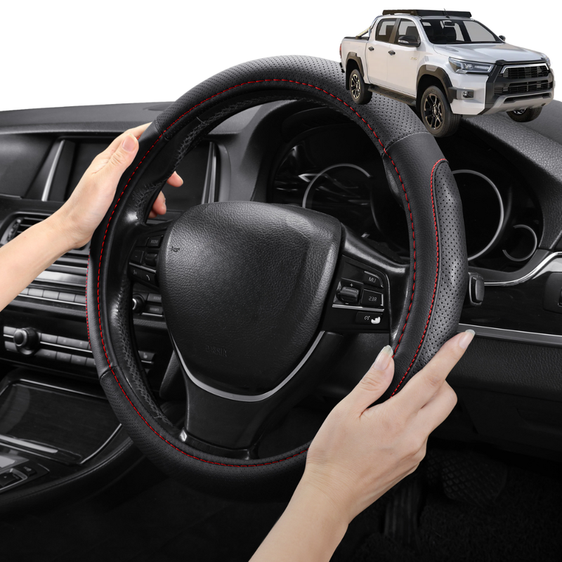 Steering Wheel Cover Pro Extra Layer for Toyota Hilux Double Cab 2015 - Current - Breathable & Anti-Slip - Circle 38 cm
