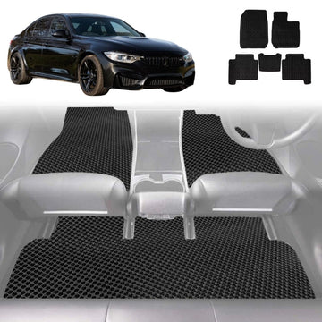 6D Diamond Car Floor Mats for BMW M3 2014 - 2019 (F80) - Custom-Fit Carpet Liner