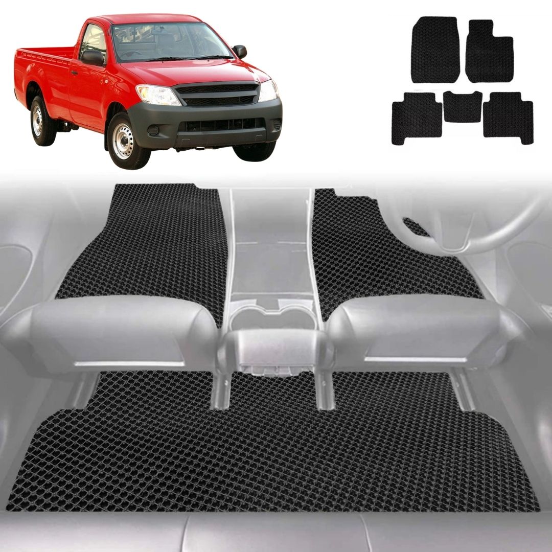 6D Diamond Car Floor Mats for Toyota Hilux Single Cab 2005 - 2015 - Custom-Fit Carpet Liner