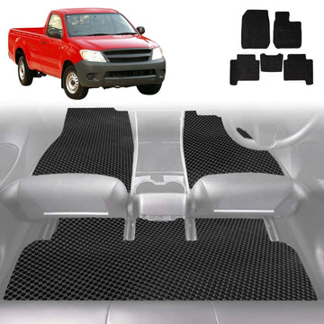 6D Diamond Car Floor Mats for Toyota Hilux Single Cab 2005 - 2015 - Custom-Fit Carpet Liner
