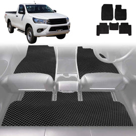 6D Diamond Car Floor Mats for Toyota Hilux Single Cab 2015 - Current - Custom-Fit Carpet Liner