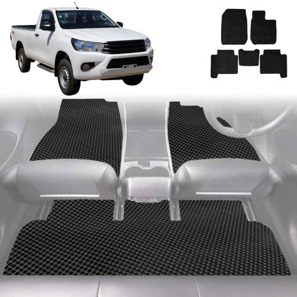 6D Diamond Car Floor Mats for Toyota Hilux Single Cab 2015 - Current - Custom-Fit Carpet Liner