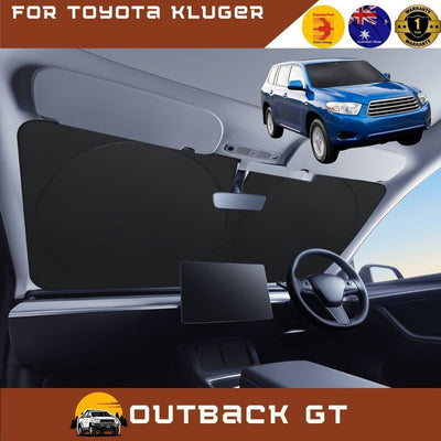 Front Windscreen Sun Shade for Toyota Kluger 2007 - 2013 (XU40) - Standard 150 x 85 cm - Black