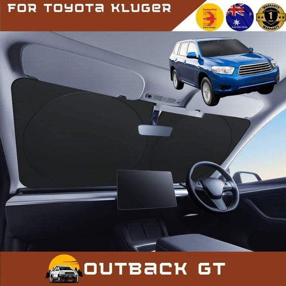 Front Windscreen Sun Shade for Toyota Kluger 2007 - 2013 (XU40) - Standard 150 x 85 cm - Black