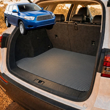 6D Diamond Car Boot Cargo Mat for Toyota Kluger 2007 - 2013 (XU40) - Heavy Duty Carpet Liner - All-Weather Resistance - Easy to use - Odorless Material - Black & Grey - 0