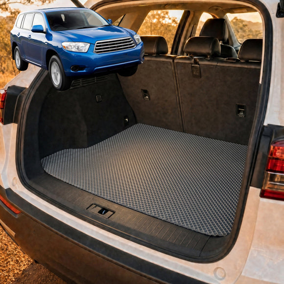 6D Diamond Car Boot Cargo Mat for Toyota Kluger 2007 - 2013 (XU40) - Heavy Duty Carpet Liner - All-Weather Resistance - Easy to use - Odorless Material - Black & Grey