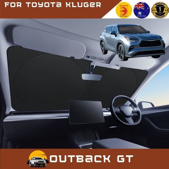 Front Windscreen Sun Shade for Toyota Kluger 2021 - Current (XU70) - Standard 150 x 85 cm - Black