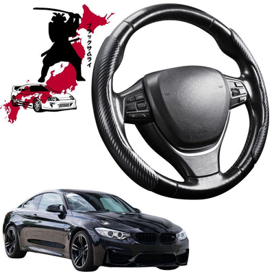Black Samurai Segmented Steering Wheel Cover for BMW M4 2014 - 2020 (F82 F83)