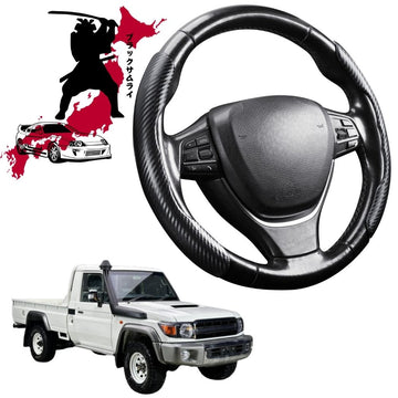 Black Samurai Segmented Steering Wheel Cover for Toyota LandCruiser 70 Single Cab 2012 - Current