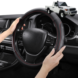Steering Wheel Cover Pro Extra Layer for Toyota Landcruiser 70 Single Cab 2012 - Current - Breathable & Anti-Slip - Circle 38 cm