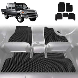6D Diamond Car Floor Mats for Toyota LandCruiser 79 Series Double Cab 2012 - Current - Custom-Fit Carpet Liner