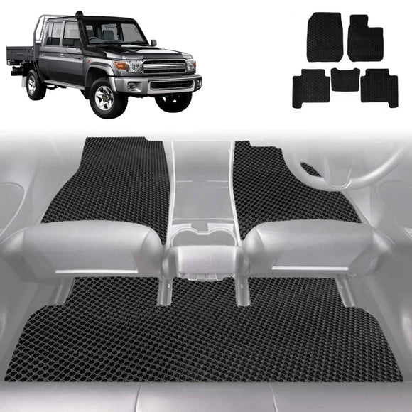 6D Diamond Car Floor Mats for Toyota LandCruiser 79 Series Double Cab 2012 - Current - Custom-Fit Carpet Liner