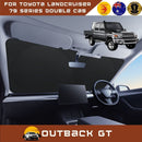 Front Windscreen Sun Shade for Toyota LandCruiser 79 Series Double Cab 2012 - Current - Standard 150 x 85 cm - Black-1