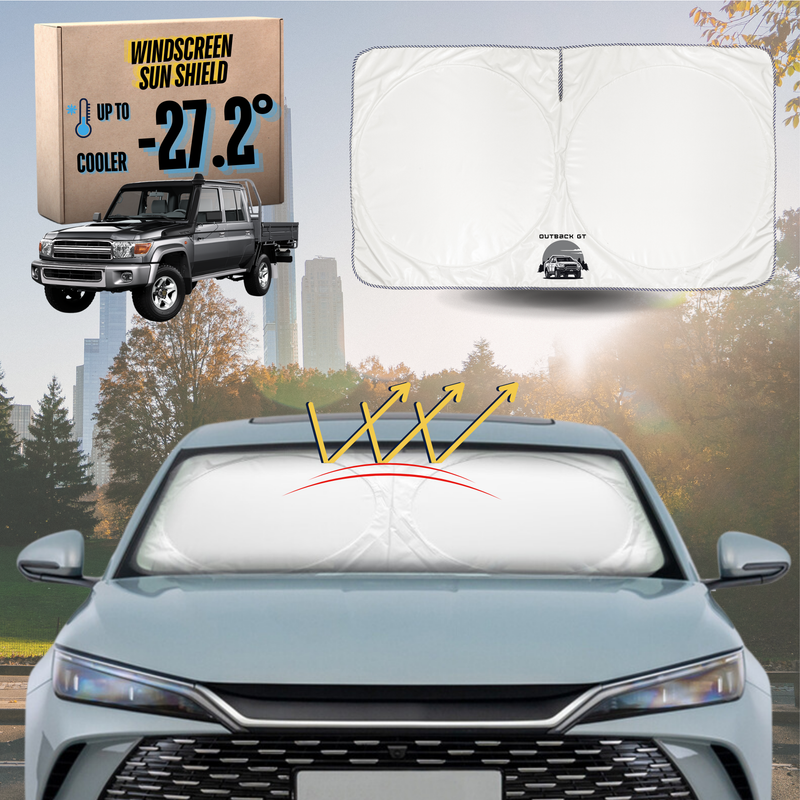 Front Windscreen Sun Shade for Toyota LandCruiser 79 Series Double Cab 2012 - Current - Standard 150 x 85 cm