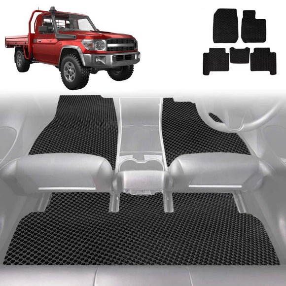6D Diamond Car Floor Mats for Toyota LandCruiser 79 Series Single Cab 2012 - Current - Custom-Fit Carpet Liner