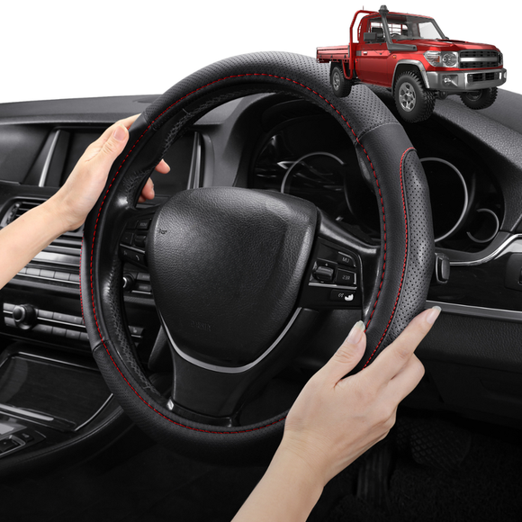 Steering Wheel Cover Pro Extra Layer for Toyota Landcruiser 79 Series Single Cab 2012 - Current - Breathable & Anti-Slip - Circle 38 cm