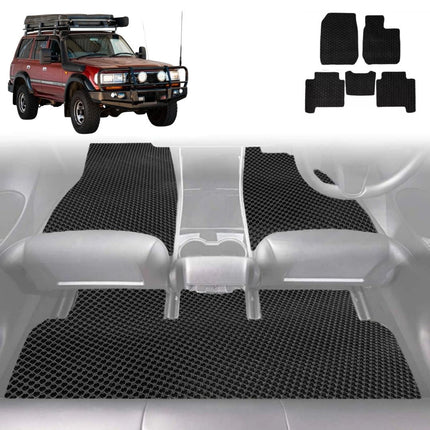 6D Diamond Car Floor Mats for Toyota LandCruiser 80 1990 - 1998 - Custom-Fit Carpet Liner