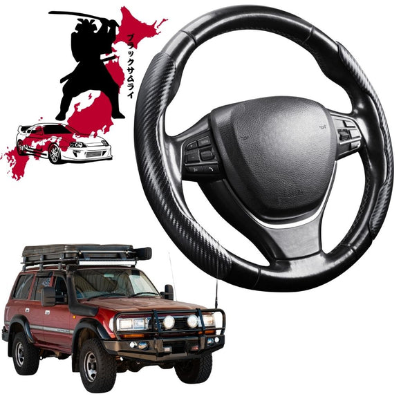 Black Samurai Segmented Steering Wheel Cover for Toyota LandCruiser 80 1990 - 1998