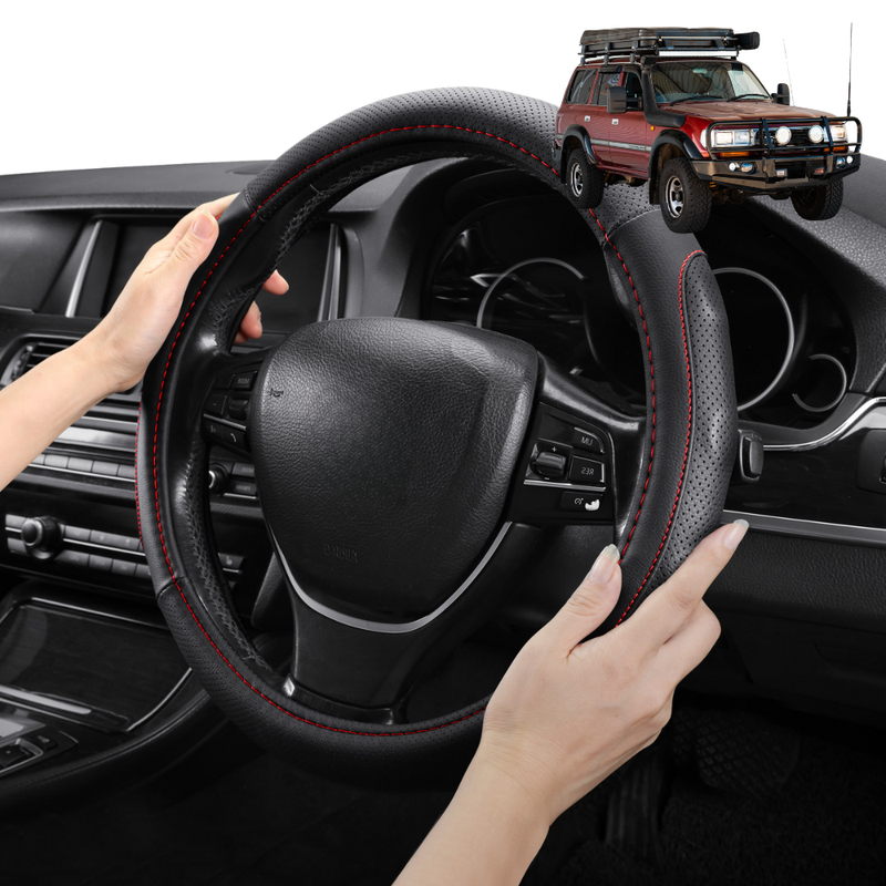 Steering Wheel Cover Pro Extra Layer for Toyota Landcruiser 80 1990-1998 - Breathable & Anti-Slip - Circle 38 cm