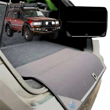 Rear Cargo Boot Bumper Protector for Toyota LandCruiser 80 1990 - 1998 - XL (98 x 55) - Black