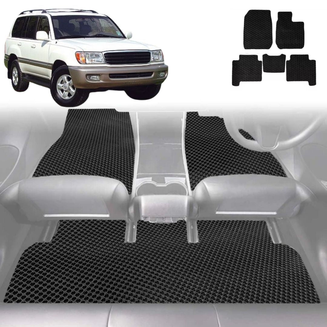 6D Diamond Car Floor Mats for Toyota LandCruiser 100 1998 - 2007 - Custom-Fit Carpet Liner