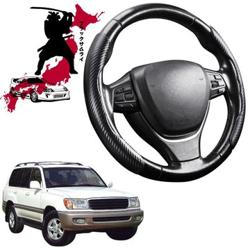 Black Samurai Segmented Steering Wheel Cover for Toyota LandCruiser 100 1998 - 2007