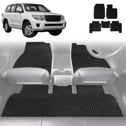6D Diamond Car Floor Mats for Toyota LandCruiser 200 2012 - 2021 (GX GXL) - Custom-Fit Carpet Liner