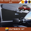 Front Windscreen Sun Shade for Toyota LandCruiser 200 2012 - 2021 (Sahara) - XL 160 x 100 cm - Black-1