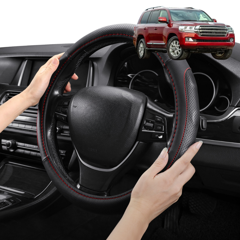 Steering Wheel Cover Pro Extra Layer for Toyota Landcruiser 200 2012-2021 (Sahara) - Breathable & Anti-Slip - Circle 38 cm