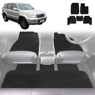 6D Diamond Car Floor Mats for Toyota Prado 2002 - 2009 (J120) - Custom-Fit Carpet Liner