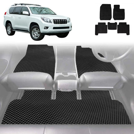 6D Diamond Car Floor Mats for Toyota Prado 2009 - 2013 (J150) - Custom-Fit Carpet Liner