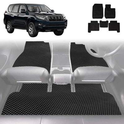 6D Diamond Car Floor Mats for Toyota Prado 2013 - 2024 (J150) - Custom-Fit Carpet Liner