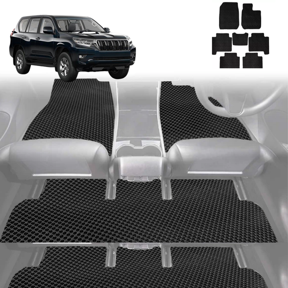 6D Diamond Car Floor Mats for Toyota Prado 2013 - 2024 (J150) - Custom-Fit Carpet Liner