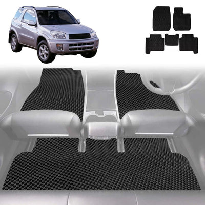 6D Diamond Car Floor Mats for Toyota RAV4 2000 - 2005 2-Door (XA20) - Custom-Fit Carpet Liner