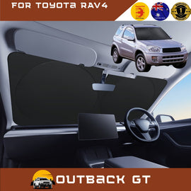 Front Windscreen Sun Shade for Toyota RAV4 2000 - 2005 4-Door (XA20) - Standard 150 x 85 cm - Black