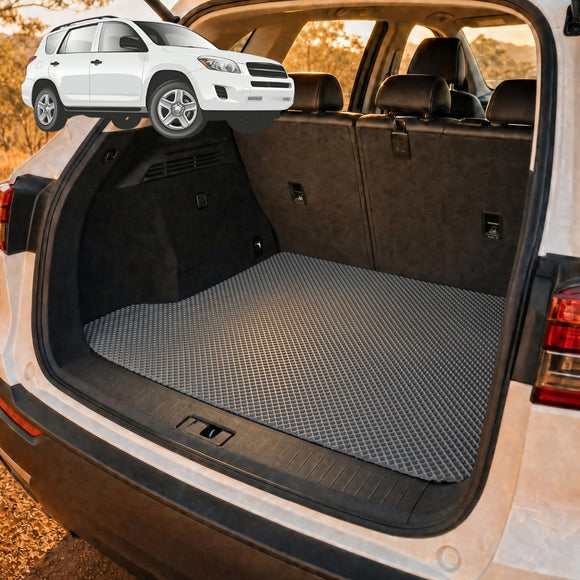 6D Diamond Car Boot Cargo Mat for Toyota RAV4 2006 - 2012 (XA30) - Heavy Duty Carpet Liner - All-Weather Resistance - Easy to use - Odorless Material - Black & Grey