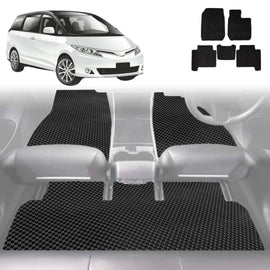 6D Diamond Car Floor Mats for Toyota Tarago 2006 - 2020 (Estima) 7 Seater - Custom-Fit Carpet Liner
