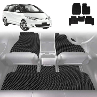 6D Diamond Car Floor Mats for Toyota Tarago 2006 - 2020 (Estima) 7 Seater - Custom-Fit Carpet Liner