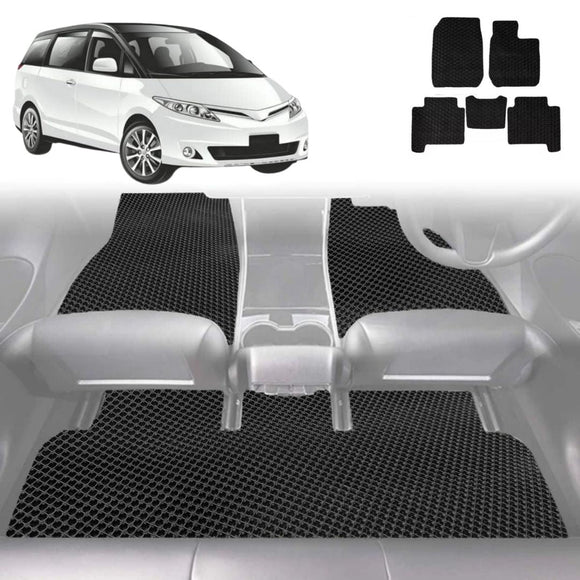 6D Diamond Car Floor Mats for Toyota Tarago 2006 - 2020 (Estima) 7 Seater - Custom-Fit Carpet Liner