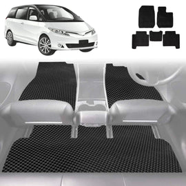 6D Diamond Car Floor Mats for Toyota Tarago 2006 - 2020 (Estima) 8 Seater - Custom-Fit Carpet Liner