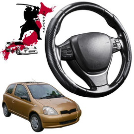 Black Samurai Segmented Steering Wheel Cover for Toyota Yaris 1999 - 2005 (Echo, Platz, XP10/XP20)