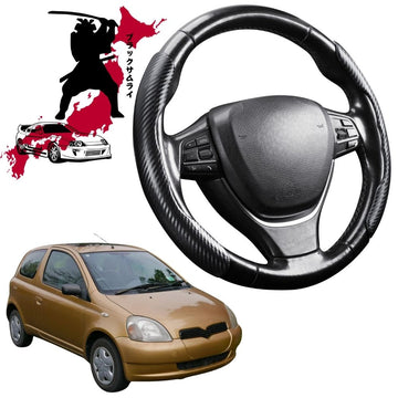 Black Samurai Segmented Steering Wheel Cover for Toyota Yaris 1999 - 2005 (Echo, Platz, XP10/XP20)