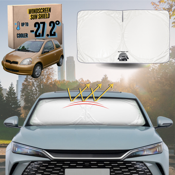 Front Windscreen Sun Shade for Toyota Yaris 1999 - 2005 (Echo, Platz, XP10/XP20) - Standard 150 x 85 cm