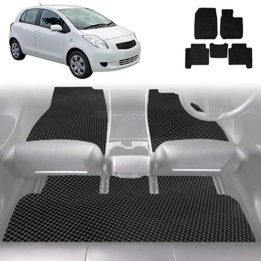 6D Diamond Car Floor Mats for Toyota Yaris 2005 - 2010 XP90 - Custom-Fit Carpet Liner
